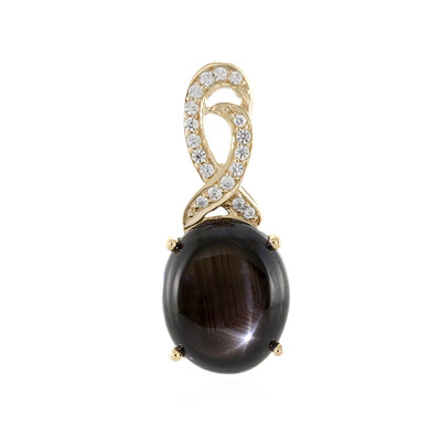 Colgante en oro con Zafiro estrella negra