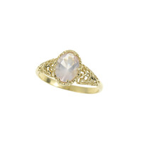 Anillo en oro con Cuarzo rosa