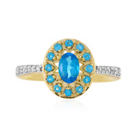 Anillo en plata con Apatita azul neón