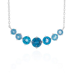 Collar en plata con Topacio azul de Londres