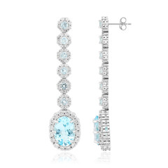 Pendientes en plata con Topacio azul cielo