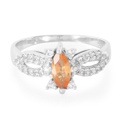 Anillo en plata con Zafiro naranja