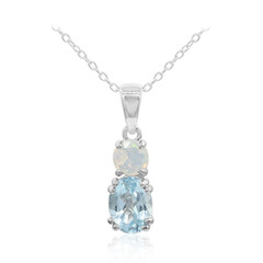 Collar en plata con Topacio azul cielo