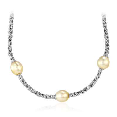 Collar en plata con Perla dorada del Mar del Sur Kabira  (TPC)