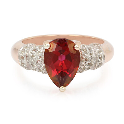 Anillo en plata con Topacio cereza