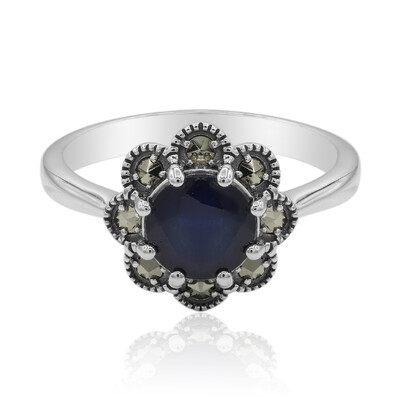 Anillo en plata con Zafiro azul