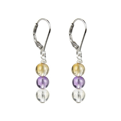 Pendientes en plata con Ametrino