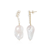 Pendientes en oro con Perla Freshwater (de Melo)