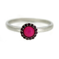Anillo en plata con Ópalo rosa de Etiopía