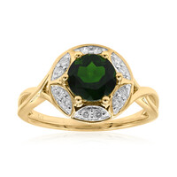 Anillo en oro con Diópsido de Rusia