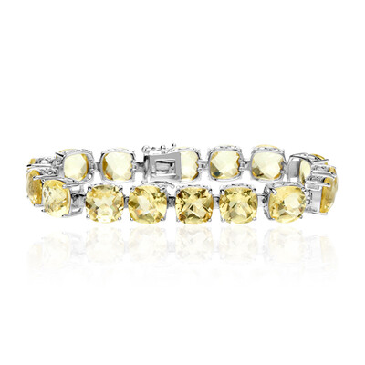 Brazalete en plata con Citrino de color limón