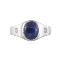 Anillo en plata con Zafiro estrella azul