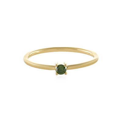 Anillo en oro con Diamante verde I2