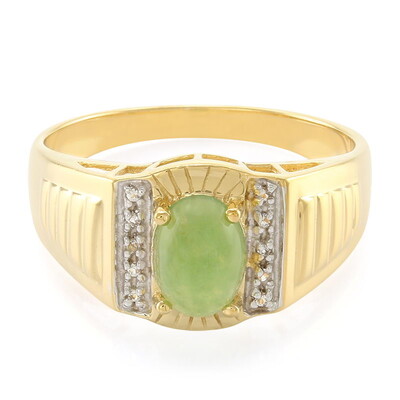 Anillo de hombre en plata con Crisoprasa imperial