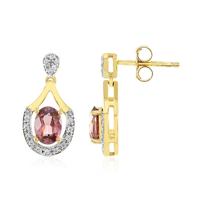 Pendientes en plata con Zircón rosado