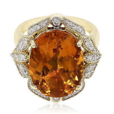 Anillo en oro con Citrino mandarina