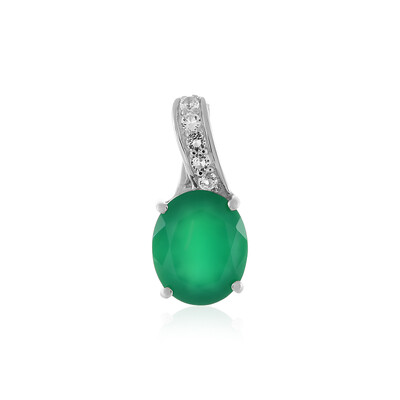 Colgante en plata con Ónix verde