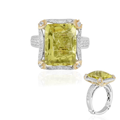 Anillo en plata con Cuarzo del Ouro Verde (Dallas Prince Designs)