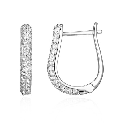 Pendientes en plata con Topacio blanco