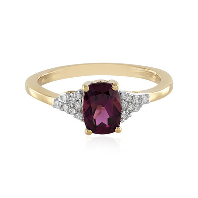 Anillo en oro con Granate Magenta