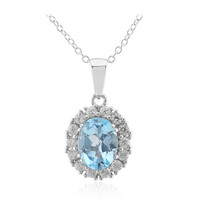 Collar en plata con Topacio azul cielo
