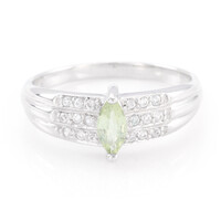 Anillo en plata con Turmalina cuprífera