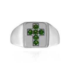 Anillo en plata con Diópsido de Rusia
