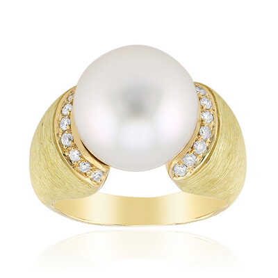 Anillo en oro con Perla blanca del mar del sur (Michelle Albala)