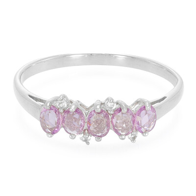 Anillo en plata con Zafiro de Ceilán púrpura no calentado