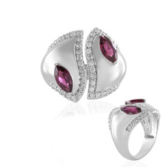 Anillo en plata con Rodolita frambuesa (de Melo)