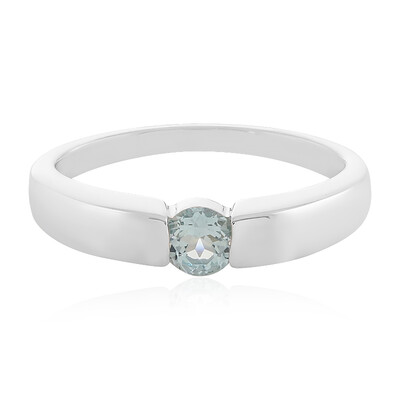 Anillo en plata con Topacio azul cielo