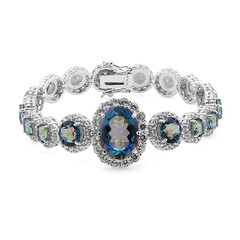 Brazalete en plata con Cuarzo Místico azul