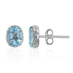 Pendientes en plata con Topacio azul cielo