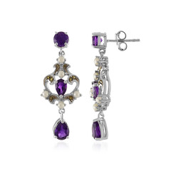 Pendientes en plata con Amatista de Zambia
