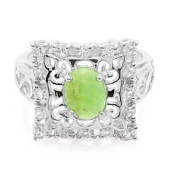 Anillo en plata con Crisoprasa imperial