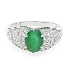 Anillo en plata con Esmeralda de Bahía