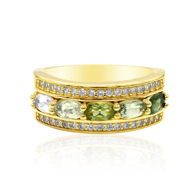 Anillo en plata con Turmalina verde