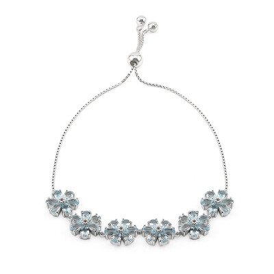 Brazalete en plata con Topacio azul cielo