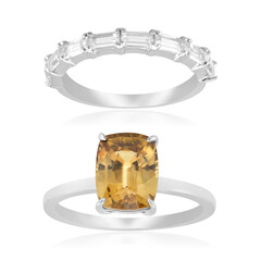 Anillo en plata con Zircón amarillo