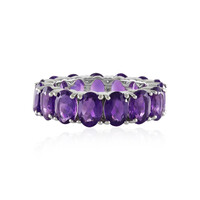 Anillo en plata con Amatista de Zambia