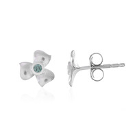 Pendientes en oro con Diamante azul I1