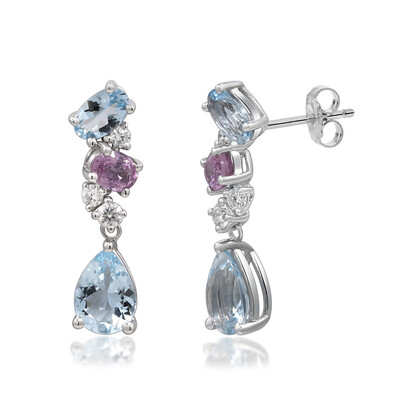 Pendientes en oro con Aguamarina de Brasill AAA (CIRARI)