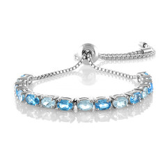 Brazalete en plata con Topacio azul cielo