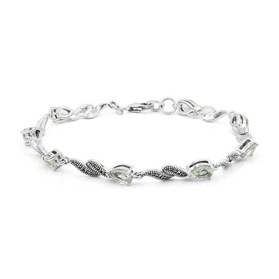 Brazalete en plata con Amatista verde