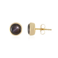 Pendientes en plata con Zafiro estrella negra