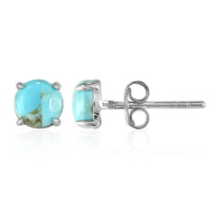 Pendientes en plata con Turquesa azul del Mohave Kingman