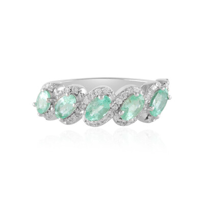 Anillo en plata con Esmeralda de Rusia