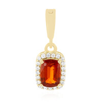 Colgante en oro con Cianita naranja de Tanzania
