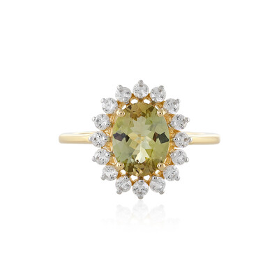 Anillo en oro con Tanzanita amarilla