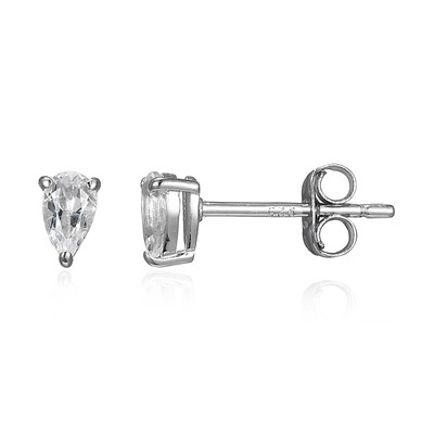 Pendientes en plata con Topacio blanco